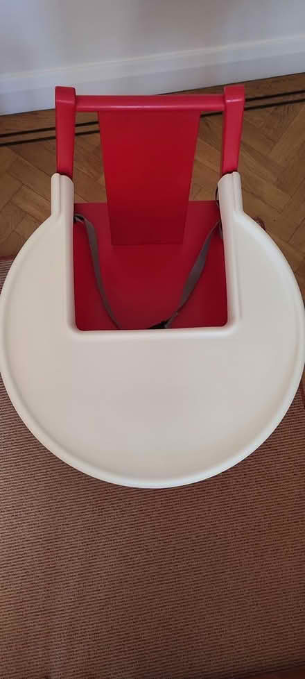 Photo of free IKEA red Blåmes wooden highchair (Purley) #1