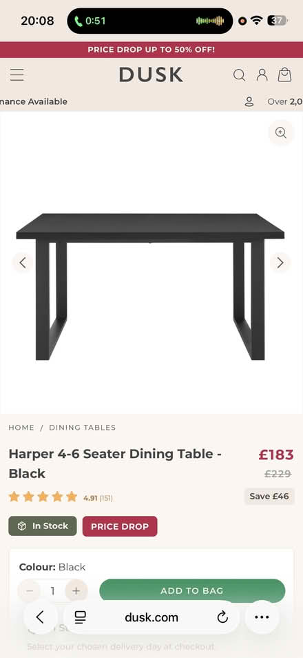 Photo of free Dusk Harper Chevron Dining Table (L26 9UE) #1