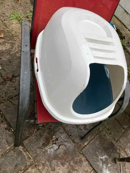Photo of free Large blue and white litter box (Stoughton) #2