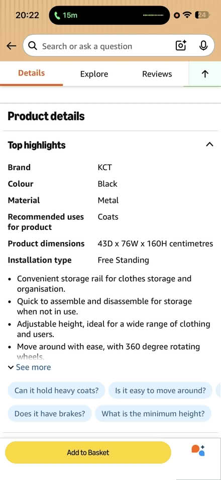 Photo of free Double free standing clothes rail (L26 9UE) #2