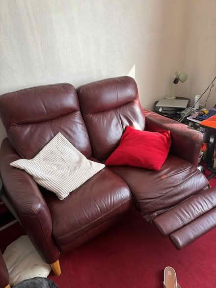 Photo of free recliner 2 seater sofa and chair (GU47 9DF) #1