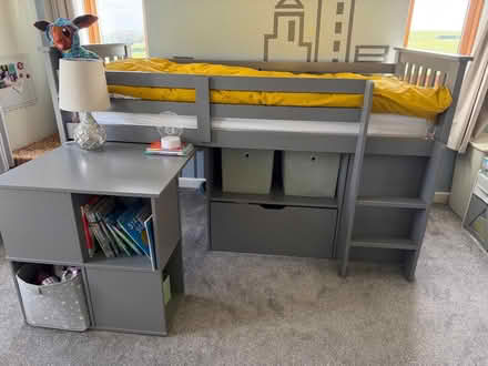 Photo of free Child’s Grey Bed with Storage & Desk (Badsworth WF9) #1