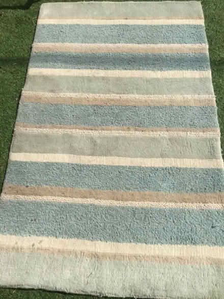 Photo of free Pale blue and green rug (Altrincham 2DP) #1