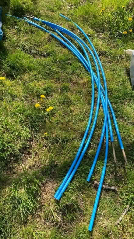 Photo of free Several lengths of blue plastic pipe (Weston LD7) #1