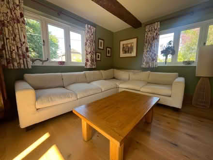 Photo of free Habitat cream corner sofa with sofa bed (Peasemore RG20) #1