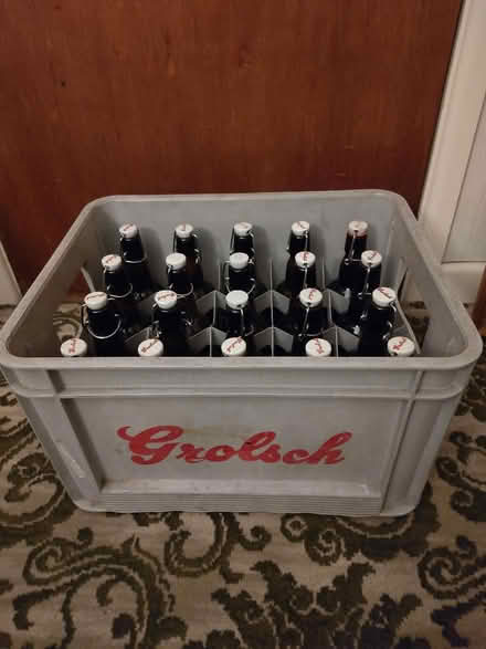 Photo of free 20 Grolsch bottles in crate (Chipping Norton OX7) #1