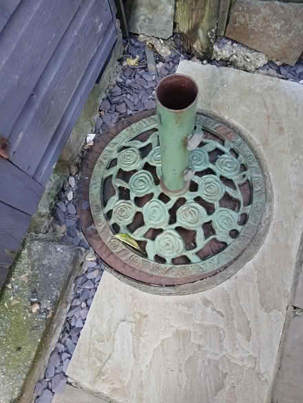 Photo of free Garden umbrella (parasol) stand (Stone Cross) #2