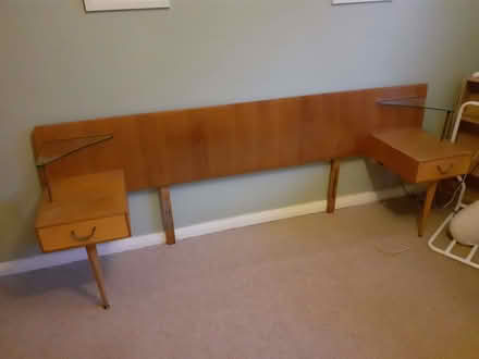 Photo of free double bed headboard with drawers (Walkden M28) #1