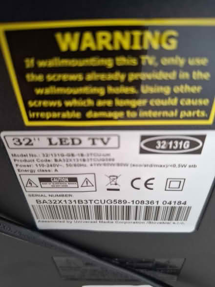 Photo of free 32" Tv (Wythall B47 6AS) #2