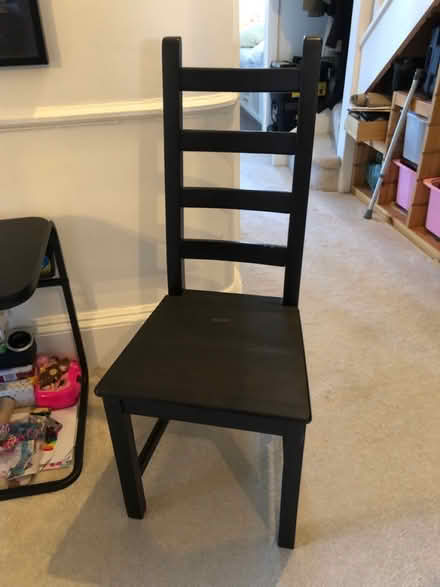 Photo of free 4 wooden ikea chairs black (Rutherglen G73) #1