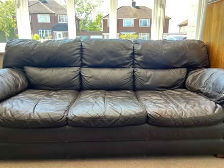 Photo of free 3 Seater Brown Leather sofa (Cubbington CV32) #1