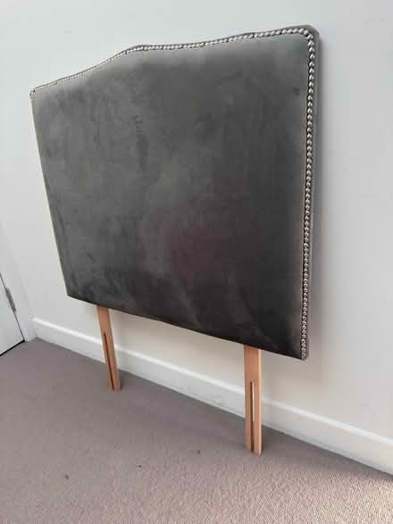 Photo of free Grey suede headboard for single bed (Kensal Rise/Green NW10) #2