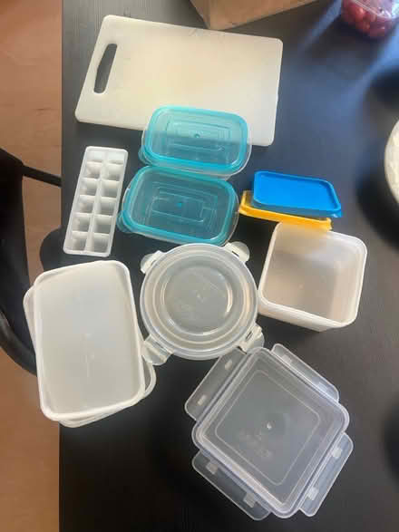 Photo of free Tupperware and chopping board (Barons Court W6) #1