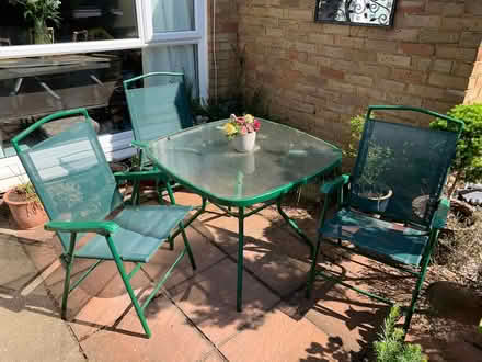 Photo of free Garden table and 4 chairs (West Molesey.) #1