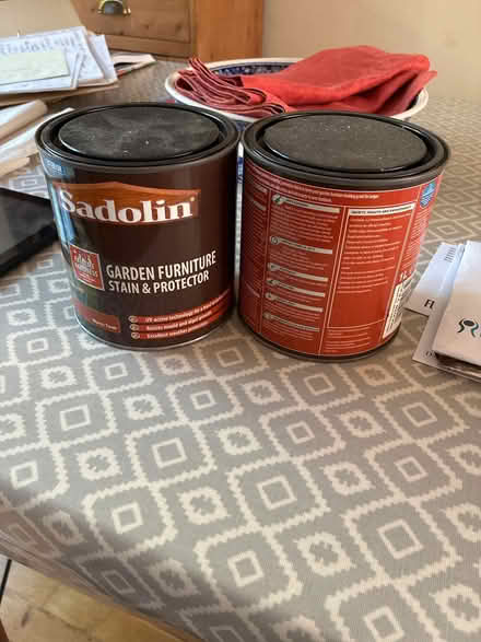 Photo of free 2 x 1litre Sadolin garden furniture protector & stain (ME13) #1
