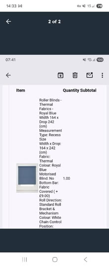 Photo of free Royal blue thermal roller blind (Peckham SE15) #2