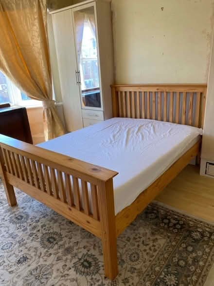 Photo of free Solid wood double or king bed frame (N3 2AB) #1