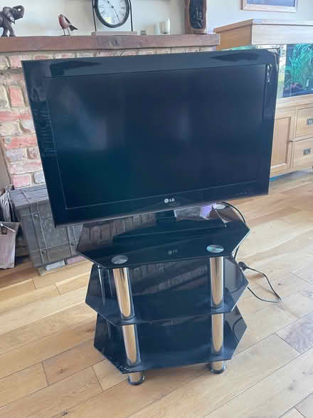 Photo of free TV 32” & glass/ metal stand (West Hoathly RH19) #1