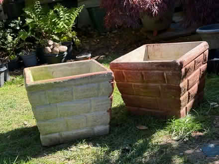 Photo of free pair stone garden pots (Chelmer village CM2) #1
