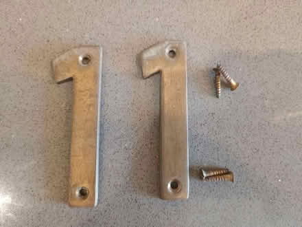 Photo of free Brass door numbers 1 x 2 (Barming Heath ME16) #1