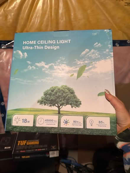 Photo of free 12 in black and wood LED (Markham) #2