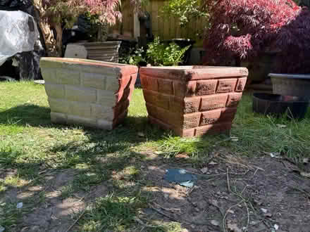 Photo of free pair stone garden pots (Chelmer village CM2) #2