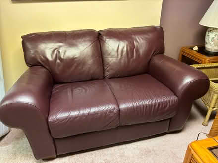 Photo of free Loveseat and footstool (Darien) #1