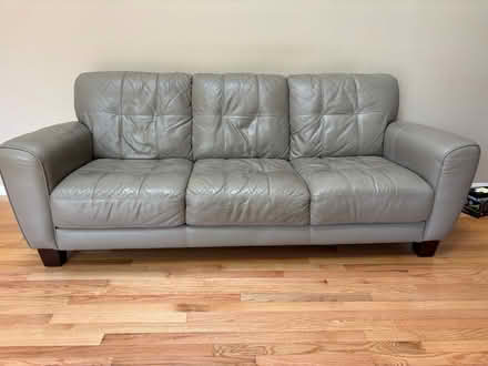 Photo of free Gray leather sofa (Darien) #1