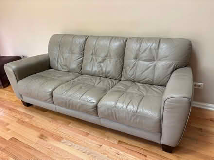 Photo of free Gray leather sofa (Darien) #2