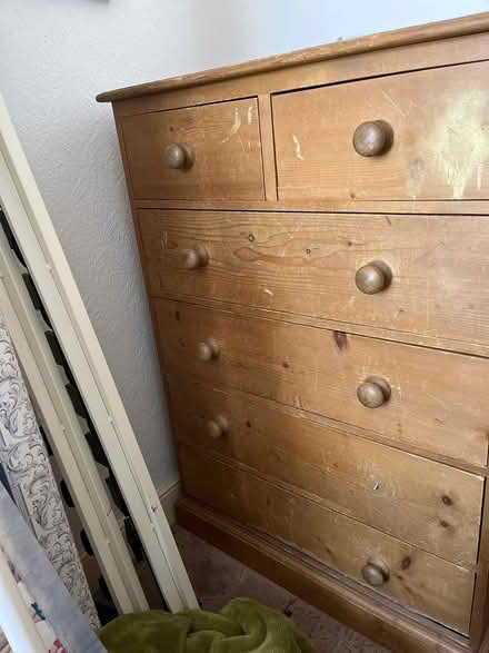 Photo of free Pine chest of drawers. Tlc (Newton Abbot) #1