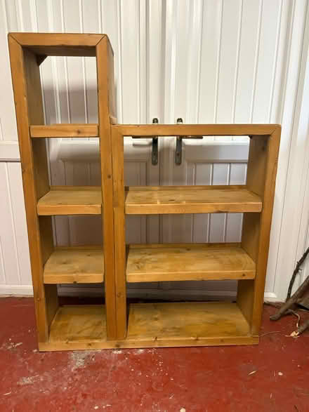 Photo of free Wooden shelving unit (Riddlesden) #1