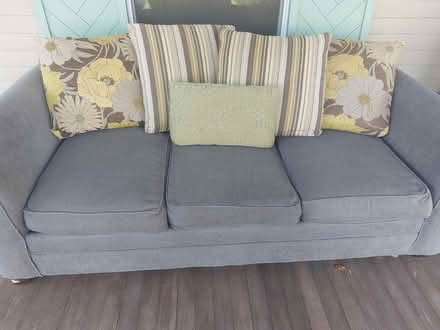 Photo of free 89" Gray Beautyrest Couch (Village of Cayuga) #2