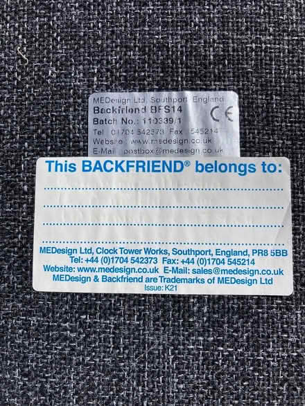 Photo of free orthapedic backrest/ seat (Colchester station CO4) #2