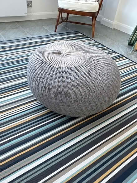 Photo of free Grey pouffe / large cushion seat (Marryat Road SW19) #1