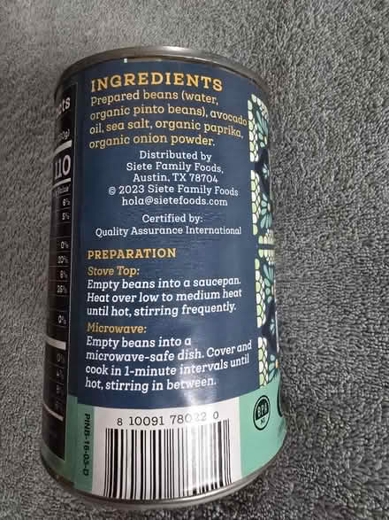 Photo of free 1 Can of Refried Pinto Beans (West 7th) #3