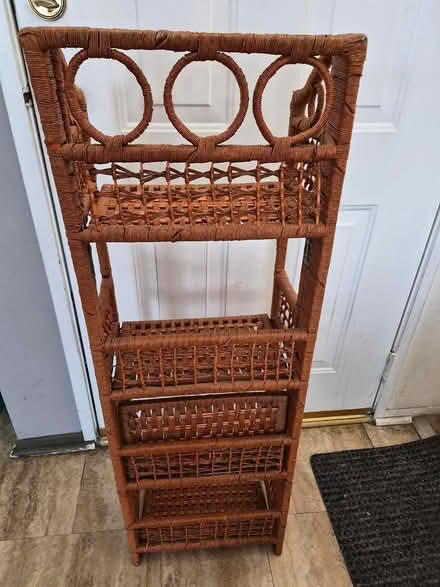 Photo of free FOLDABLE, Rattan Bookshelf (near roscoe and woodman) #3