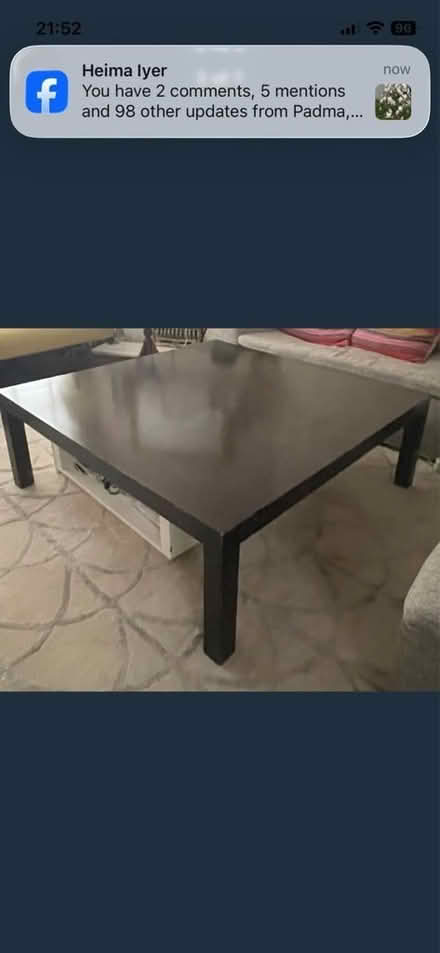 Photo of free Large coffee table 1.2m x 1.2m (South Kensington SW7) #3