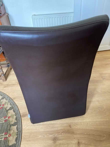 Photo of free Pair of brown leather armchairs (Erlestoke Devizes SN10) #3