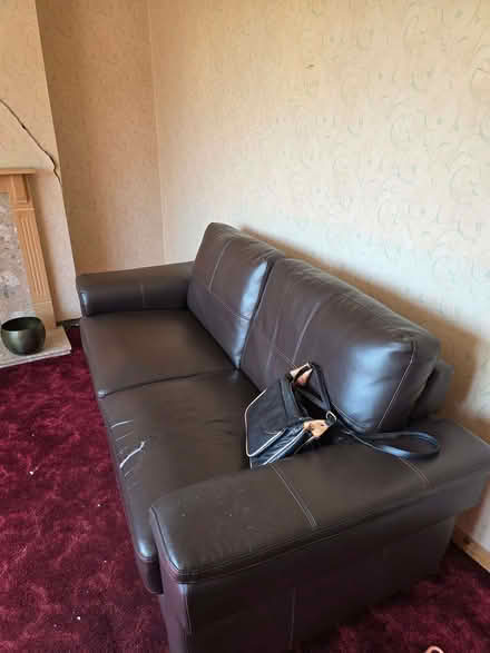 Photo of free Dark Brown Leatherette Sofa (Elizabeth Gate TW8) #2