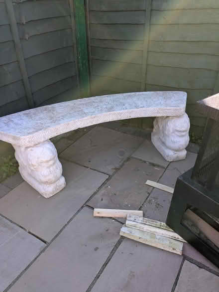 Photo of free Concrete garden bench (L35 whiston) #1