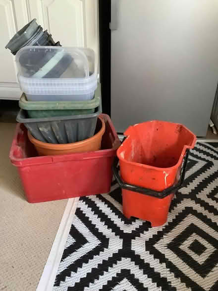Photo of free Garden Pots, Bucket and Heavy Duty Plastic Box (Waldridge Park DH2) #1