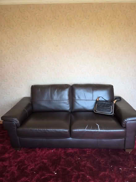 Photo of free Dark Brown Leatherette Sofa (Elizabeth Gate TW8) #1