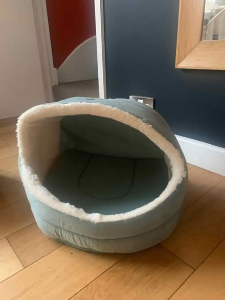 Photo of free Cat cave bed fur lined blue (Wootton OX13) #1