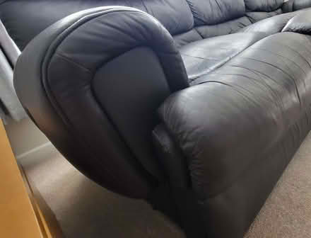 Photo of free Leather Sofa with electric recliner. 3 and 2 seater. (Fordingbridge SP6) #1