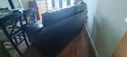 Photo of free 2 black leather sofas (Roydon CM19) #1