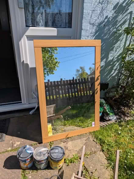 Photo of free Large oak effect mirror (Ifield RH11) #1