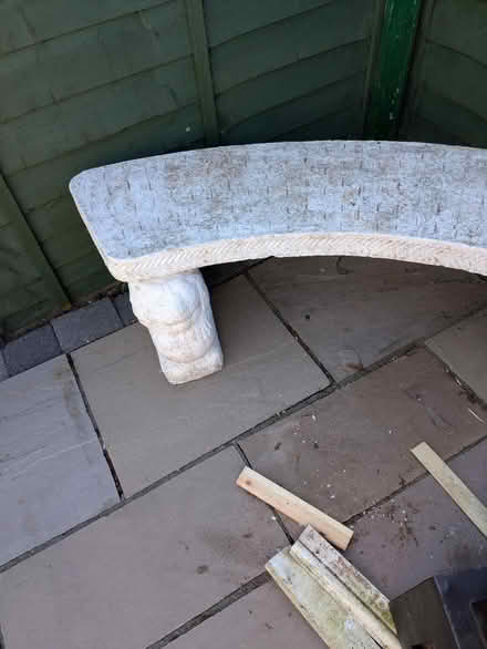 Photo of free Concrete garden bench (L35 whiston) #2