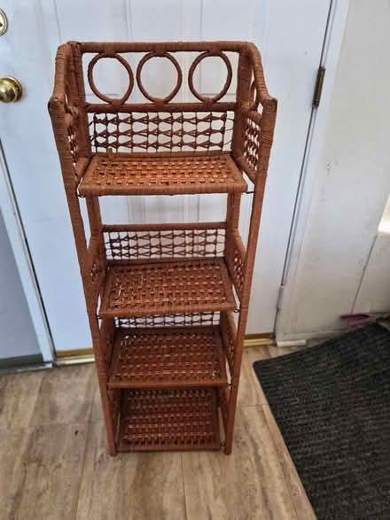 Photo of free FOLDABLE, Rattan Bookshelf (near roscoe and woodman) #1