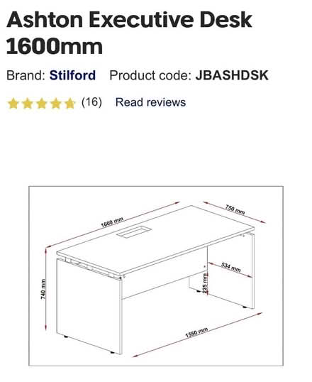 Photo of free Office Desk & blue office chair (McDowall) #4