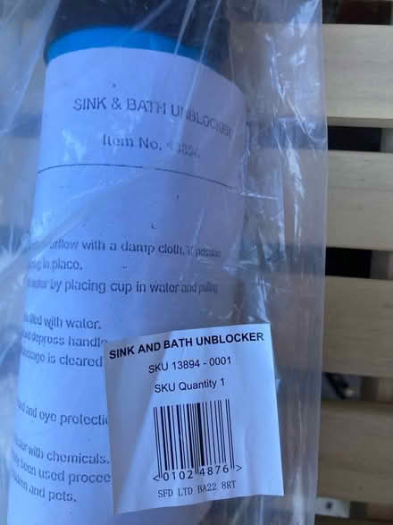 Photo of free Sink and bath unblocker (University Area RG1) #2